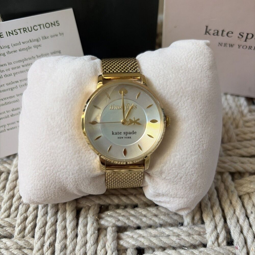 Kate Spade New York Time Flies Gold Mesh Brand Dragonfly New In Box NWT
